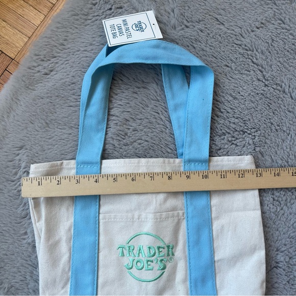 TRADER JOES Pastel Blue mini tote “ limited edition “ with tag - Picture 5 of 5